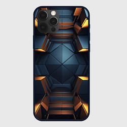 Чехол для iPhone 12 Pro Max Объемные полигоны, цвет: 3D-черный