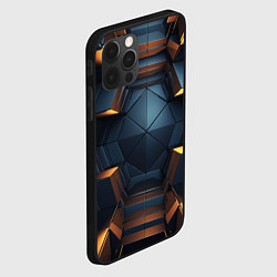 Чехол для iPhone 12 Pro Max Объемные полигоны, цвет: 3D-черный — фото 2