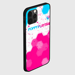 Чехол для iPhone 12 Pro Max Poppy Playtime neon gradient style: символ сверху, цвет: 3D-черный — фото 2