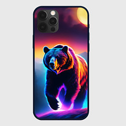 Чехол для iPhone 12 Pro Max Люминесцентный медведь гризли, цвет: 3D-черный