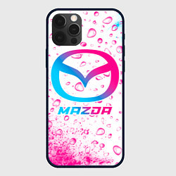 Чехол для iPhone 12 Pro Max Mazda neon gradient style, цвет: 3D-черный
