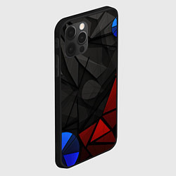 Чехол для iPhone 12 Pro Max Black blue red elements, цвет: 3D-черный — фото 2