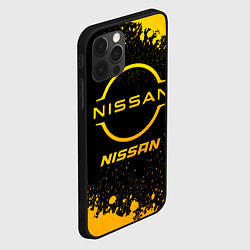 Чехол для iPhone 12 Pro Max Nissan - gold gradient, цвет: 3D-черный — фото 2