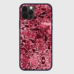 Чехол для iPhone 12 Pro Max Мозаичный узор в коричнево-красных тонах, цвет: 3D-черный