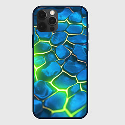 Чехол для iPhone 12 Pro Max Green blue neon, цвет: 3D-черный
