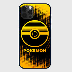 Чехол для iPhone 12 Pro Max Pokemon - gold gradient, цвет: 3D-черный