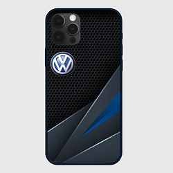 Чехол для iPhone 12 Pro Max Фольцваген - синяя броня, цвет: 3D-черный