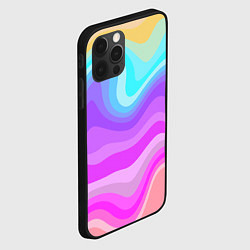 Чехол для iPhone 12 Pro Max Неоновая разноцветная волна, цвет: 3D-черный — фото 2