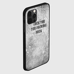 Чехол для iPhone 12 Pro Max F*ck you you F*cking F*ck на стене, цвет: 3D-черный — фото 2