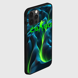 Чехол для iPhone 12 Pro Max CSGO green texture, цвет: 3D-черный — фото 2