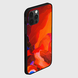 Чехол для iPhone 12 Pro Max Красно-оранжевый паттерн, цвет: 3D-черный — фото 2