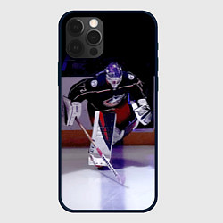 Чехол для iPhone 12 Pro Max Sergey Bobrovsky - goalkeeper - Columbus blue jack, цвет: 3D-черный