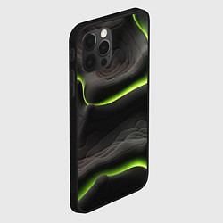 Чехол для iPhone 12 Pro Max Green black texture, цвет: 3D-черный — фото 2