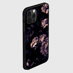 Чехол для iPhone 12 Pro Max Цветы приглушенный чёрный, цвет: 3D-черный — фото 2