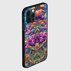 Чехол для iPhone 12 Pro Max Зеркальный цветочный паттерн с птицами - мода - не, цвет: 3D-черный — фото 2