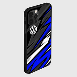 Чехол для iPhone 12 Pro Max Volkswagen - Синяя абстракция, цвет: 3D-черный — фото 2
