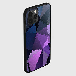 Чехол для iPhone 12 Pro Max Сине розовый мозаичный узор, цвет: 3D-черный — фото 2