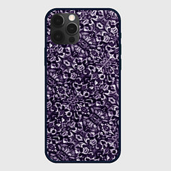 Чехол для iPhone 12 Pro Max Фиолетовый паттерн узоры, цвет: 3D-черный