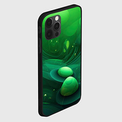 Чехол для iPhone 12 Pro Max Зеленые выпуклые шары текстура, цвет: 3D-черный — фото 2