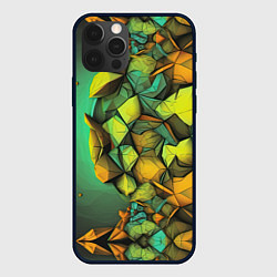 Чехол для iPhone 12 Pro Max Зеленая объемная абстракция, цвет: 3D-черный