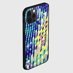 Чехол для iPhone 12 Pro Max Прямотреугольный блочный паттерн, цвет: 3D-черный — фото 2