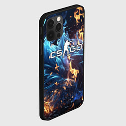 Чехол для iPhone 12 Pro Max Сounter-strike в синем огне, цвет: 3D-черный — фото 2