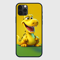 Чехол для iPhone 12 Pro Max Жёлтый крокодил, цвет: 3D-черный