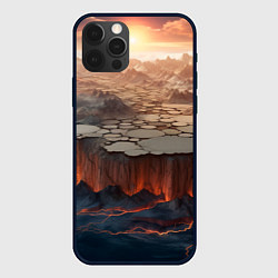 Чехол для iPhone 12 Pro Max Разлом земли и лавовой поверхности, цвет: 3D-черный