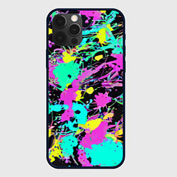 Чехол для iPhone 12 Pro Max Красочная композиция - мода, цвет: 3D-черный