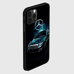 Чехол для iPhone 12 Pro Max Mercedes Benz dark style, цвет: 3D-черный — фото 2