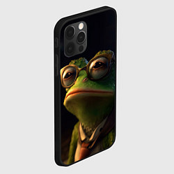 Чехол для iPhone 12 Pro Max Лягушка Пепе в очках, цвет: 3D-черный — фото 2