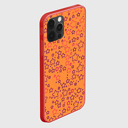 Чехол для iPhone 12 Pro Max Маленькие звёздочки оранжевый, цвет: 3D-красный — фото 2