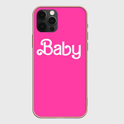 Чехол для iPhone 12 Pro Max Барби ребенок, цвет: 3D-светло-розовый