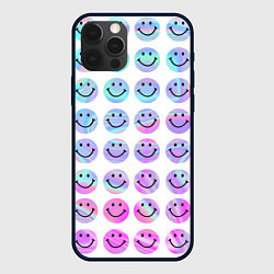 Чехол для iPhone 12 Pro Max Smiley holographic, цвет: 3D-черный