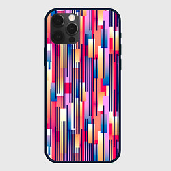 Чехол для iPhone 12 Pro Max Яркие спортивные полоски, цвет: 3D-черный