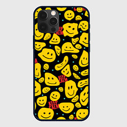 Чехол для iPhone 12 Pro Max Смайлик сохраняй спокойствие, цвет: 3D-черный