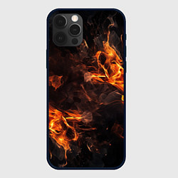 Чехол для iPhone 12 Pro Max Огонь и дым, цвет: 3D-черный