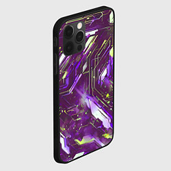 Чехол для iPhone 12 Pro Max Космические кибер схемы фиолетовые, цвет: 3D-черный — фото 2
