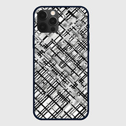 Чехол для iPhone 12 Pro Max Чёрно-белая сеть, цвет: 3D-черный
