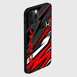 Чехол для iPhone 12 Pro Max Honda - CR-V - геометрия, цвет: 3D-черный — фото 2