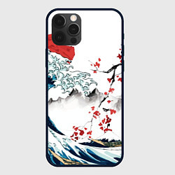 Чехол для iPhone 12 Pro Max Хокусай большая волна в Канагаве - пародия укиё, цвет: 3D-черный
