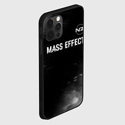 Чехол для iPhone 12 Pro Max Mass Effect glitch на темном фоне: символ сверху, цвет: 3D-черный — фото 2