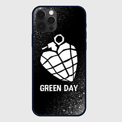 Чехол для iPhone 12 Pro Max Green Day glitch на темном фоне, цвет: 3D-черный