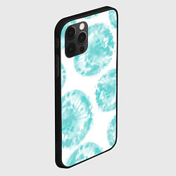 Чехол для iPhone 12 Pro Max Акварельные голубые био формы, цвет: 3D-черный — фото 2