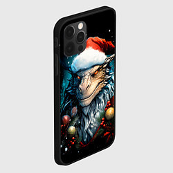 Чехол для iPhone 12 Pro Max Дракон в шапке Санты, цвет: 3D-черный — фото 2