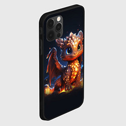 Чехол для iPhone 12 Pro Max Котик дракоша, цвет: 3D-черный — фото 2