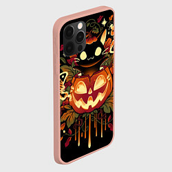 Чехол для iPhone 12 Pro Max Котик в тыкве - хэллоуин, цвет: 3D-светло-розовый — фото 2