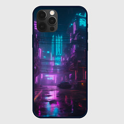 Чехол для iPhone 12 Pro Max Неоновый город киберпанк, цвет: 3D-черный