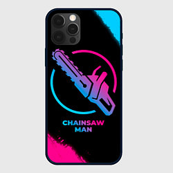 Чехол для iPhone 12 Pro Max Chainsaw Man - neon gradient, цвет: 3D-черный