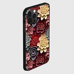 Чехол для iPhone 12 Pro Max Объёмные цветы суккулента, цвет: 3D-черный — фото 2